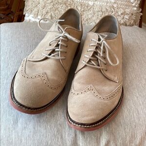 Men's Beige Suede Brogue Shoes